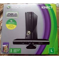 XBox 360 Com Caixa , Manual ,kinect microsoft original 1 controle