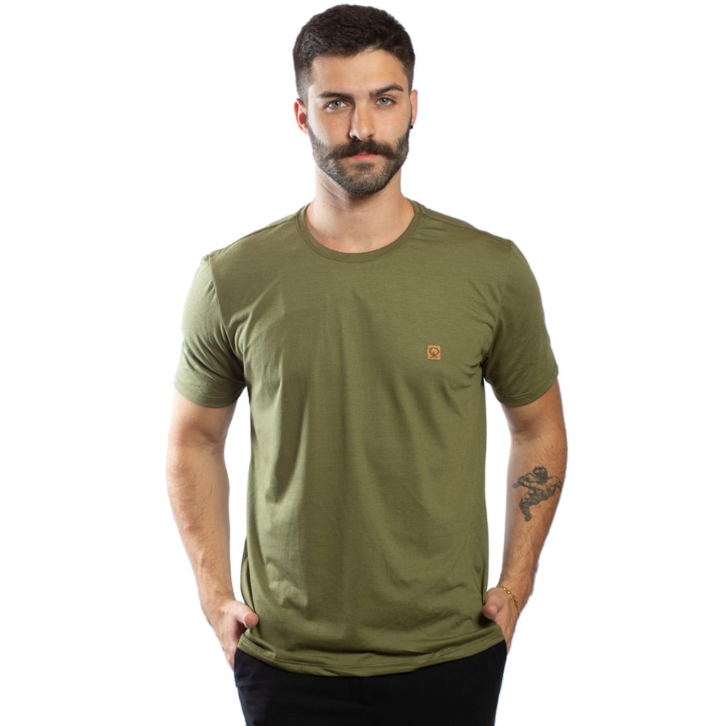 Camiseta Masculina Básica Malha Premium Penteada Slim Sustentavel 01