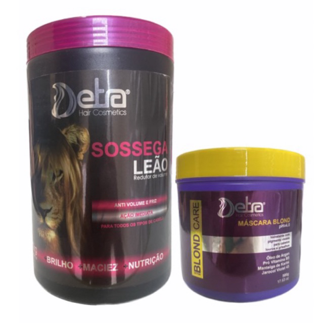 Detra Hair Botox Sossega Leão 1kg + Máscara Blond Care 500g