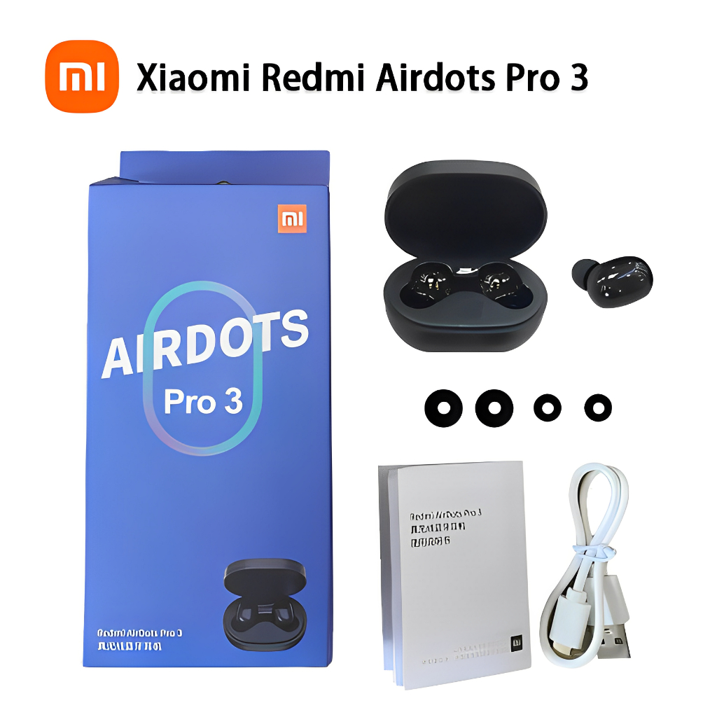 Fone de Ouvido Xiaomi Redmi Airdots 3 Preto / Mi Airdots / Fone Sem Fio TWS Bluetooth Wireless Stereo Headphones / Headset blue Packanging