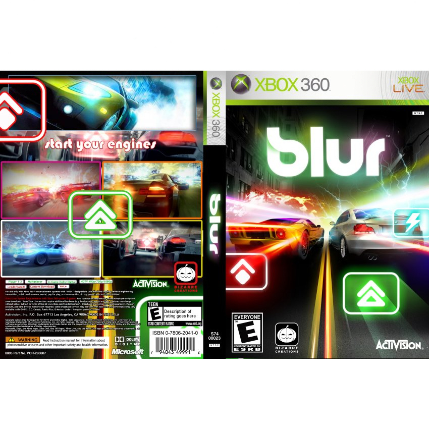 Blur para Xbo 360 Lt com capa
