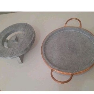 pedra pizza e carne 27cm e rechaud 18cm