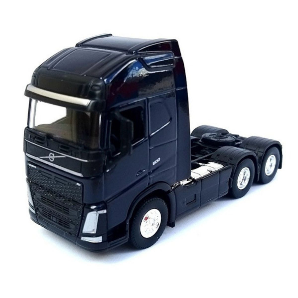 Kit 2 Caminhão de Coleção Trucado 6x2 Volvo Fh 500 + Scania R730 de Ferro Escala 1/64 Welly