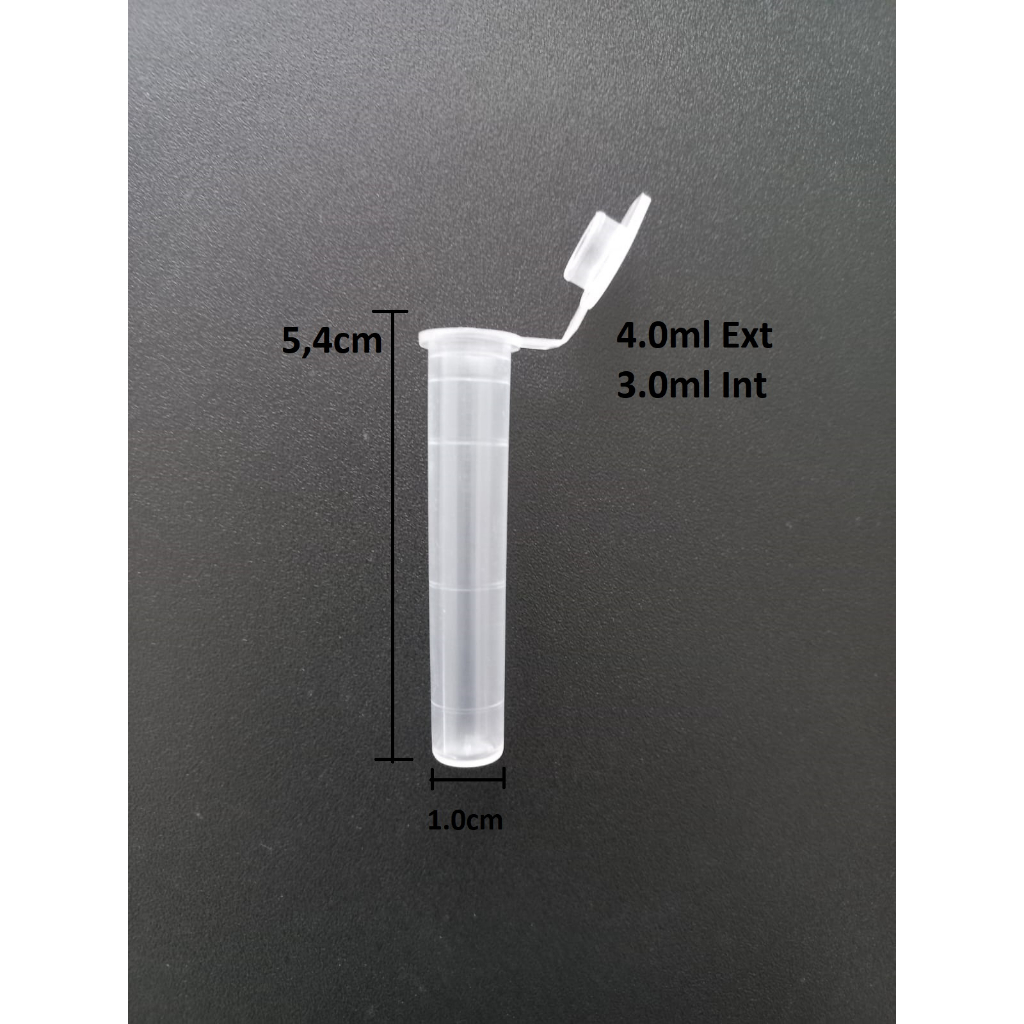 Microtubo 4.0 externo / 3.0 interno- 1000 und- Laboratório
