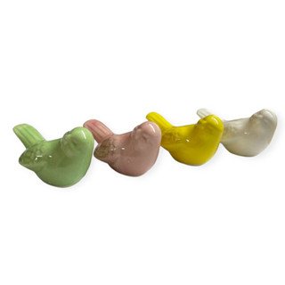 Enfeite Mini Pássaro Cerâmica 6 cm Decoração Para Sala Banheiro Quarto