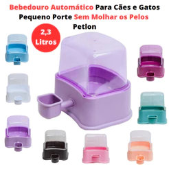 Bebedouro Automático Para Cães e Gatos Pequeno Porte Sem Molhar os Pelos 2,3 Litros Petlon