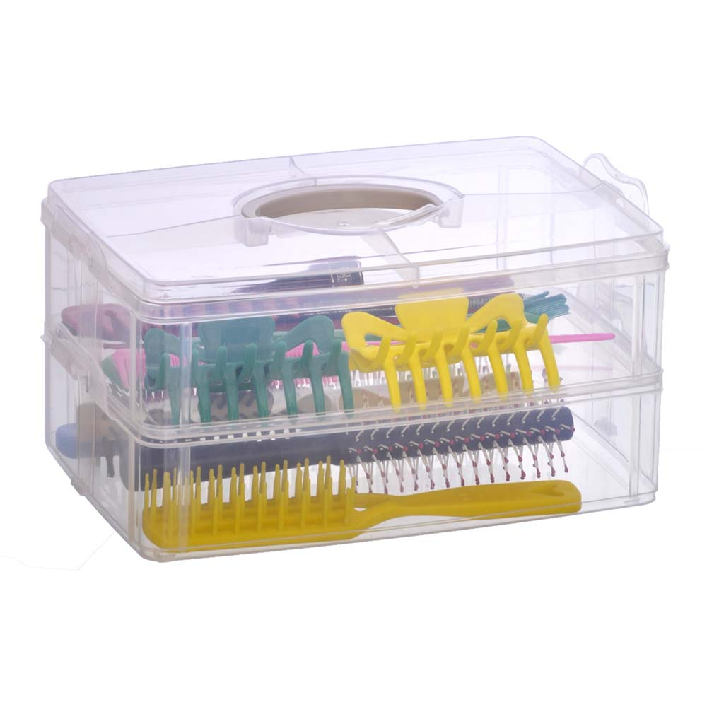 Gaveteiro Organizador Modular S/ Divisória Maleta Porta tudo Transparente: Caixa p/ Esmaltes Costura Odonto Cabelo Make
