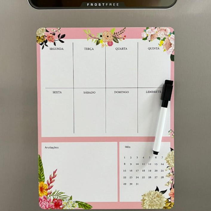 OFERTA Lembrete Organizador Mensal Semanal Planejamento Magnético Ima Geladeira Multiuso Universal