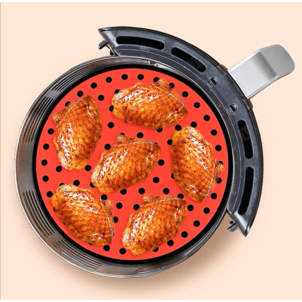 1 Tapete De Cozimento Para Assar De Silicone Para Fritadeira Elétrica Air Fryer Forno Redondo 22,5cm Clink