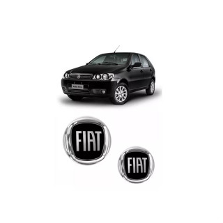 Kit Emblema Fiat Preto Grade E Mala Palio Bolha G3 2004/2018