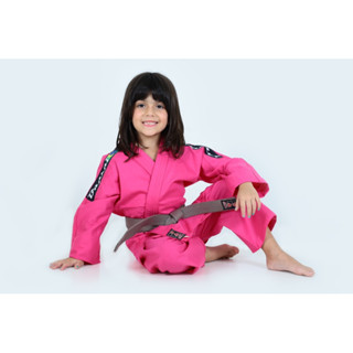 Kimono Rosa Infantil com faixa branca