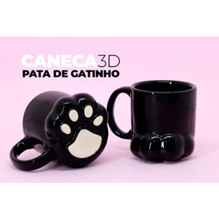 Caneca Pata de Gato e Cachorro Pet 3D em Ceramica Super Promoção.