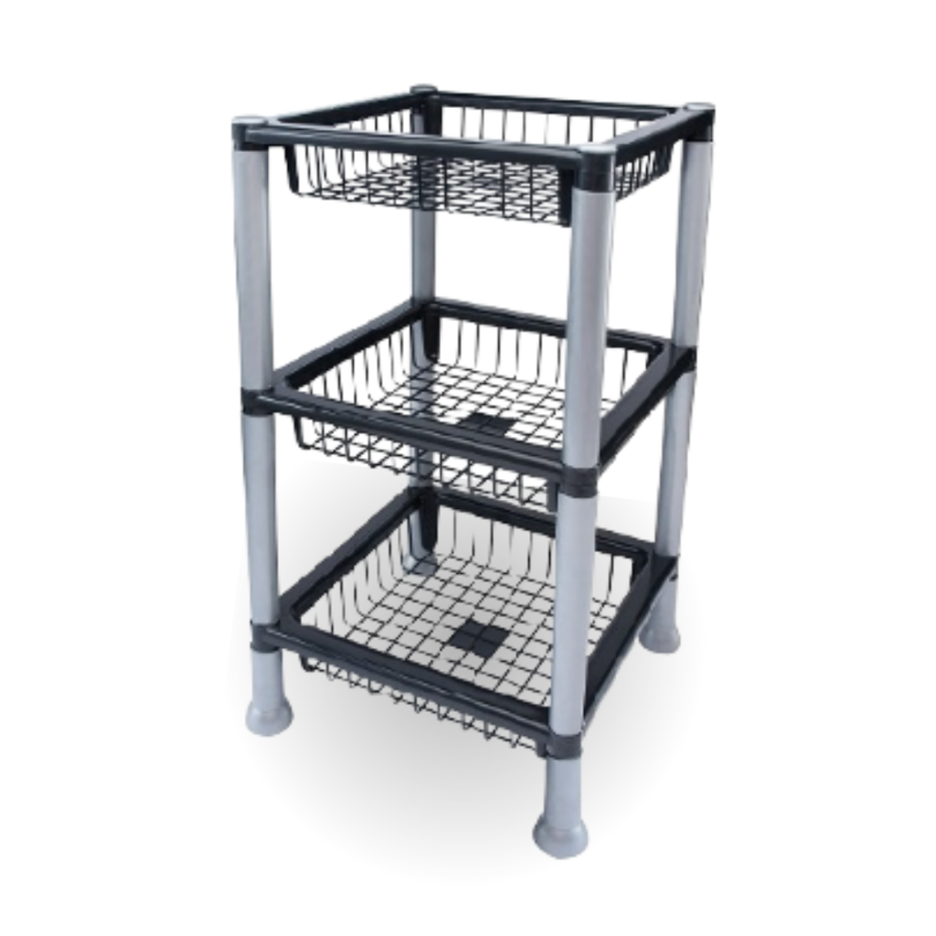 Prateleira Cesto Organizador 3 Andares De Canto Multiuso Cozinha e Banheiro em Oferta na Shopee