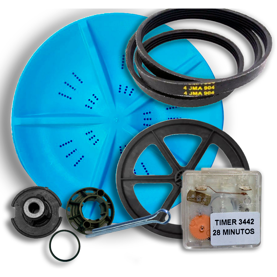 Agitador Suggar Lavamax Lavamatic 10kg Completo Com Timer 3442, Correia 904 e Polia