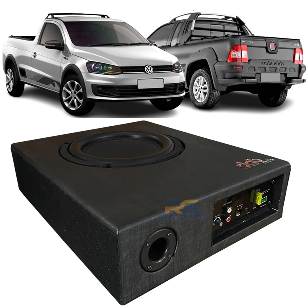 Caixa Subwoofer Slim Amplificado Picape 200 Wrms 8 Polegadas