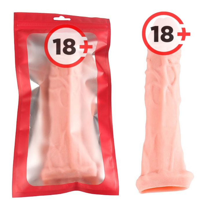 Capa Peniana Extensora Realístico 20,5cm Sexshop
