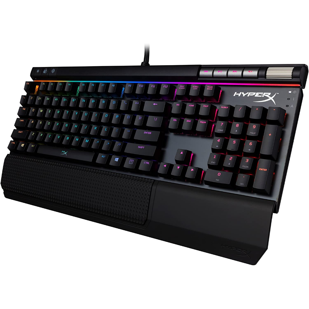 Teclado gamer HyperX Alloy Elite QWERTY Cherry MX RGB Red inglês US cor preto com luz RGB
