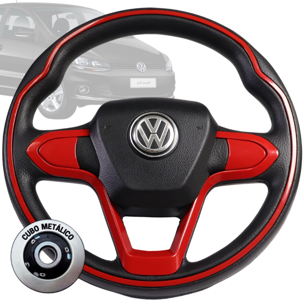 Volante Esportivo Bmw Vermelho Gol Voyage Polo Novo Fox Spacefoxx Jetta Golf Mk5 em Oferta na Shopee