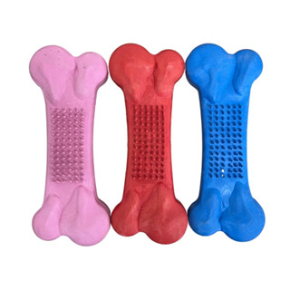 Kit 3 Ossinhos de Borracha Massageador Escova Dente Canino para Cães Cachorros Pet Shop