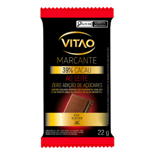 Chocolate Zero Açúcar ao Leite 39% Cacau - 22 g - Vitao