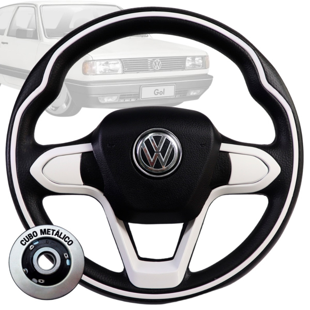 Volante Esportivo Bmw Branco Saveiro Kombi Gol Quadrado Até 1995