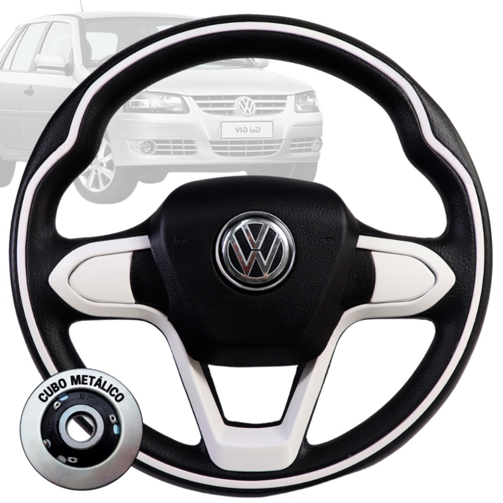 Volante Esportivo Bmw Branco Voyage Gol Polo Novo Fox Jetta Spacefox Crossfox Golf Mk5 G5 G6 G7 em Oferta na Shopee