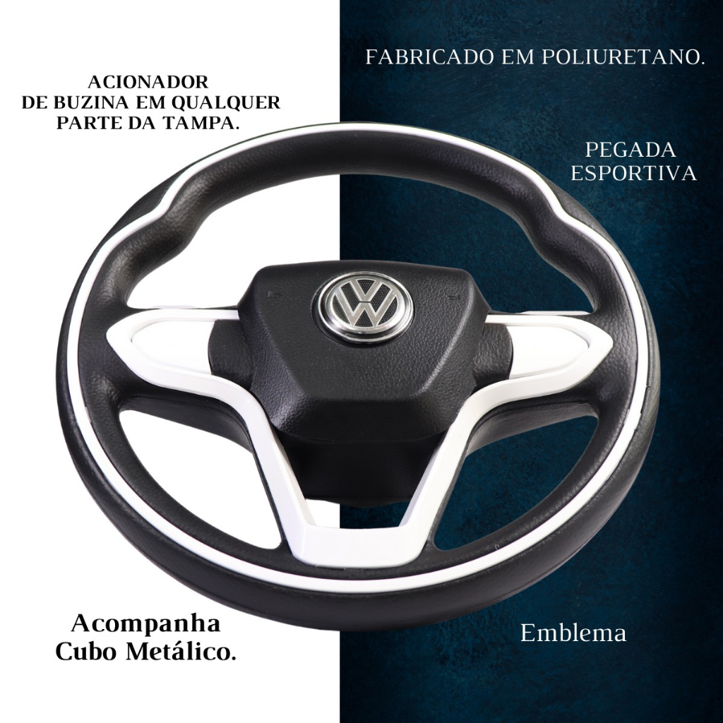 Volante Esportivo Bmw Branco Voyage Gol Polo Novo Fox Jetta Spacefox Crossfox Golf Mk5 G5 G6 G7 · foto 2