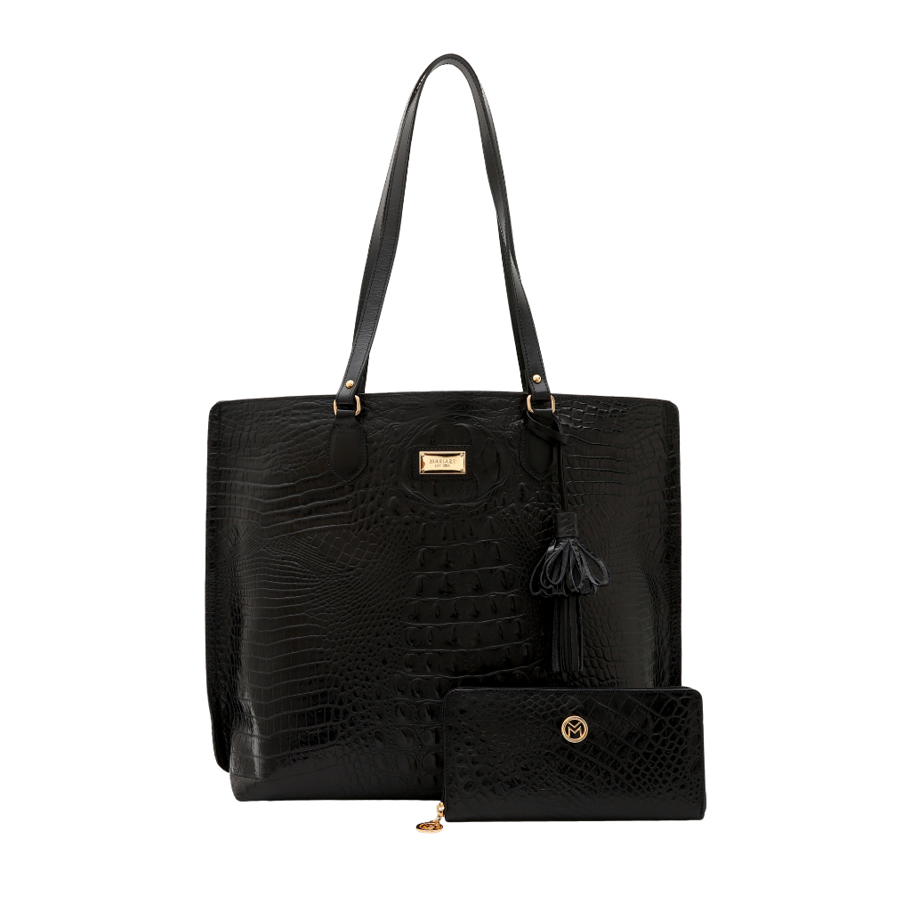 Kit Bolsa e Carteira de Couro Legítimo Lezard Mariart 5200+564