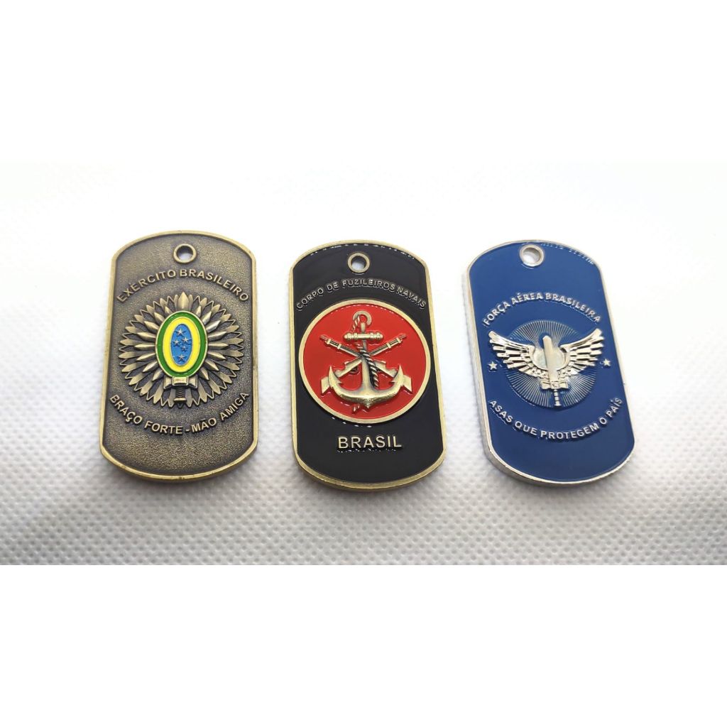 Dog Tag Militar Plaqueta De Identificaçâo Forças Armadas