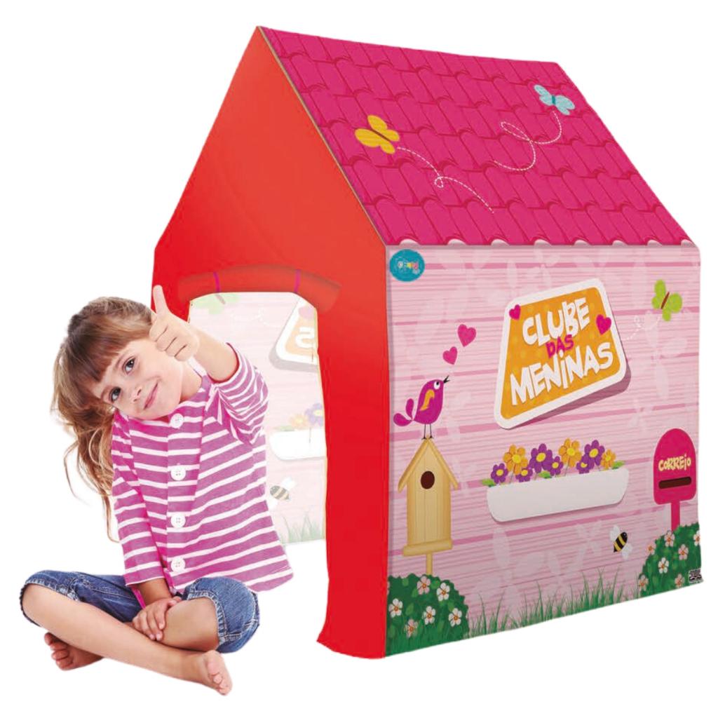 Barraca Cabaninha Casinha Infantil Para Acampar Clube das Meninas Rosa Bang 487