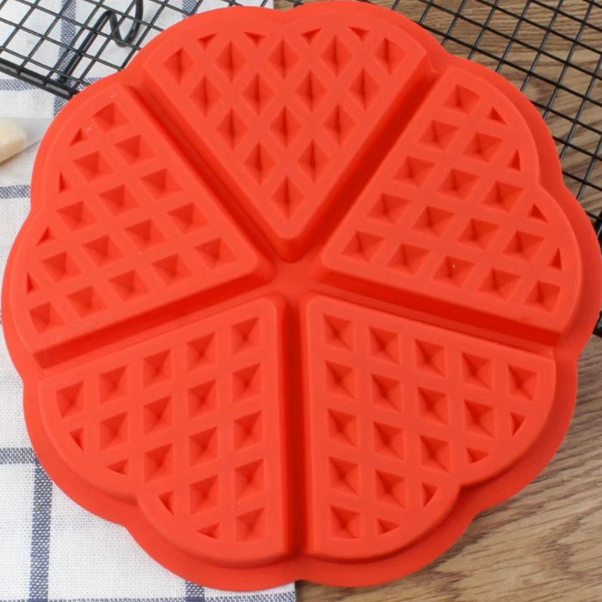 Forma De Waffle Panquecas Crocante Em Silicone Antiaderente Multiuso Universal 17,5x1,5 cm