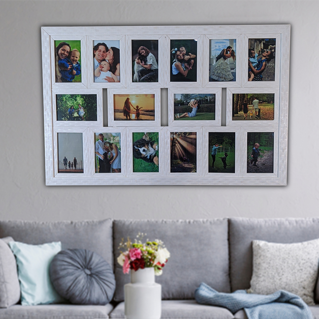 Painel Mural Para 16 Fotos 10x15cm c/ Vidro Quadro Para Fotos em Oferta na Shopee