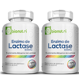 Kit 2x Lactoze Enzima Lactase 120 Cápsulas 500mg Bionutri Para Intolerância a Lactose em Oferta na Shopee