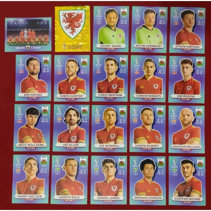 Figurinhas Avulsas da Copa do Mundo 2022 Seleção do País de Gales (WAL) em Oferta na Shopee