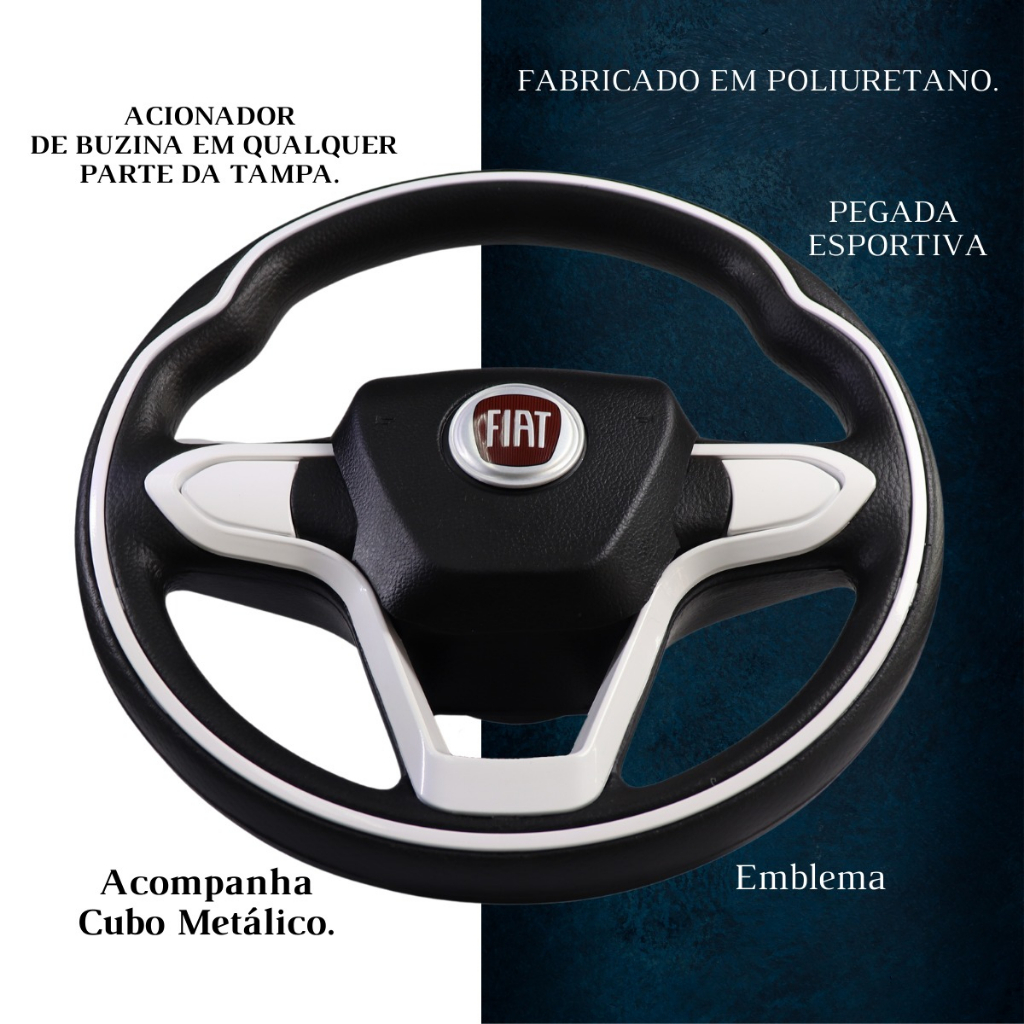 Volante Esportivo Bmw Branco Fire Mile Palio Stilo Ducato Doblô Marea Brava Siena Strada Punto Mobi · foto 2