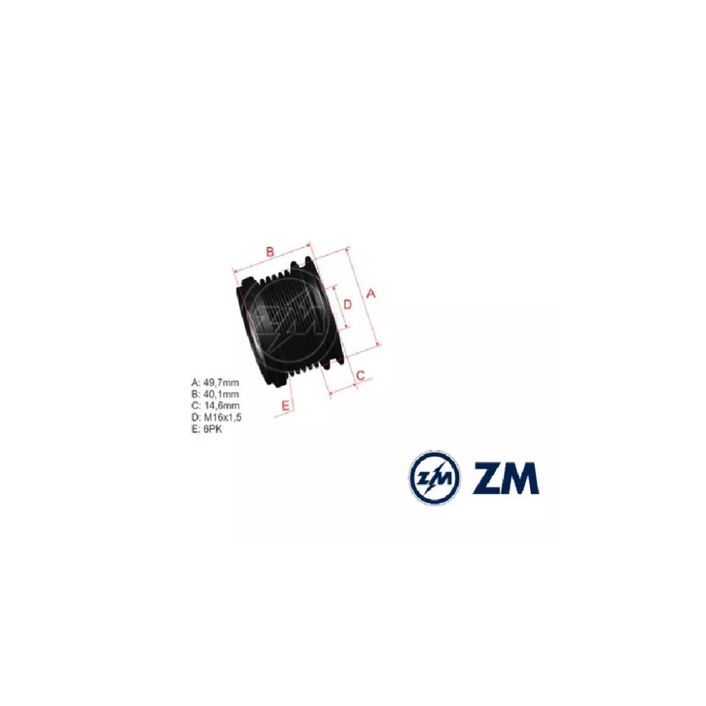 Polia Roda Livre Alternador Amarok Polo Golf Fox Zm9600037
