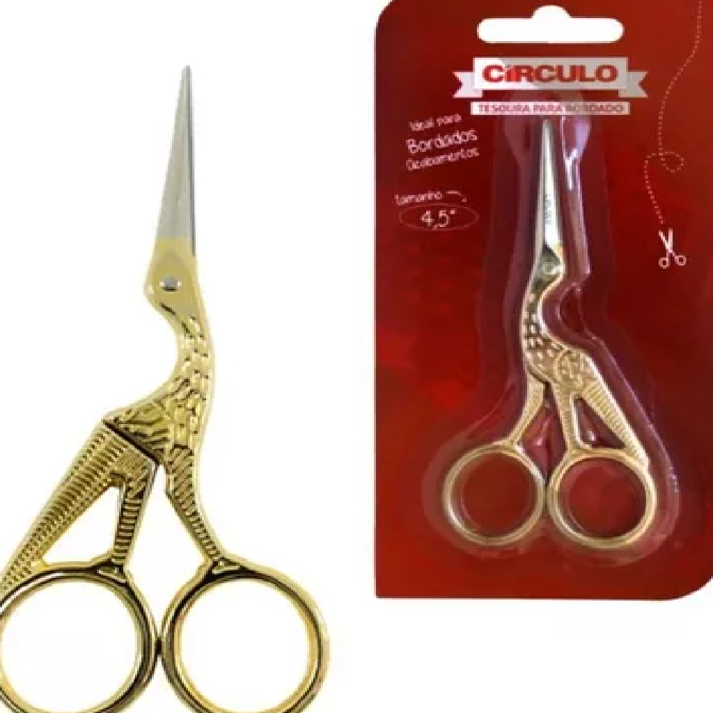 Tesoura passaro passarinho para Bordado - Circulo