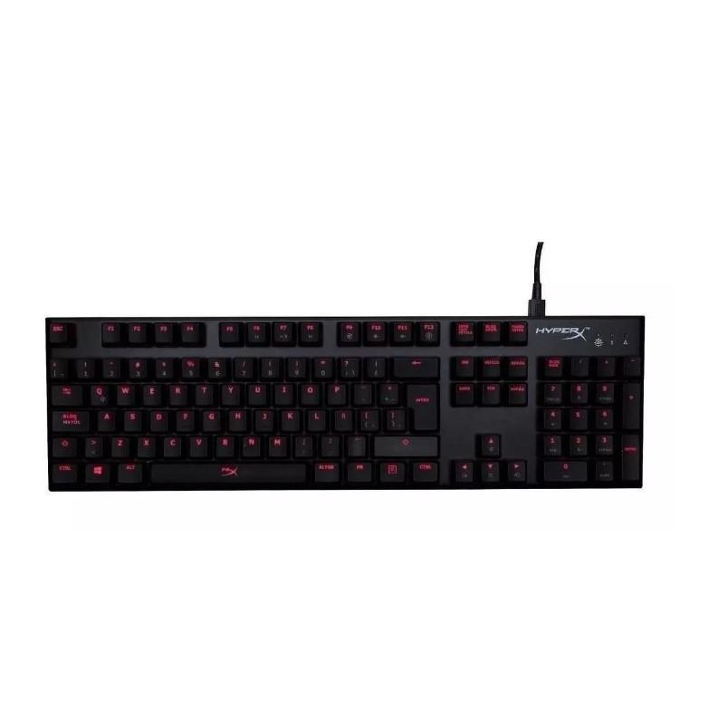 Teclado gamer HyperX Alloy FPS QWERTY Cherry MX Red inglês cor preto com luz vermelho