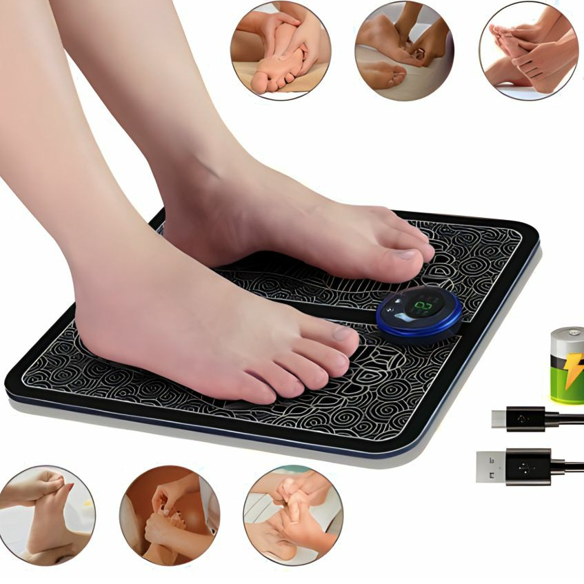 Tapete Massageador EMS Elétrico Para Pés Fisioterapia Relaxamento Muscular De Pés Recarregável Terapia - R86102