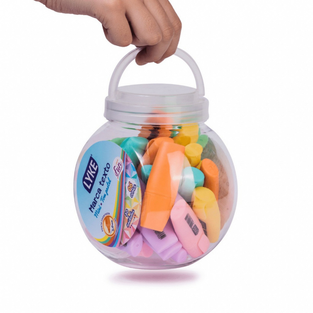 Kit 30 Caneta Marca Texto Lyke Fofos Marcadores de Texto Coloridos - 04 cores
