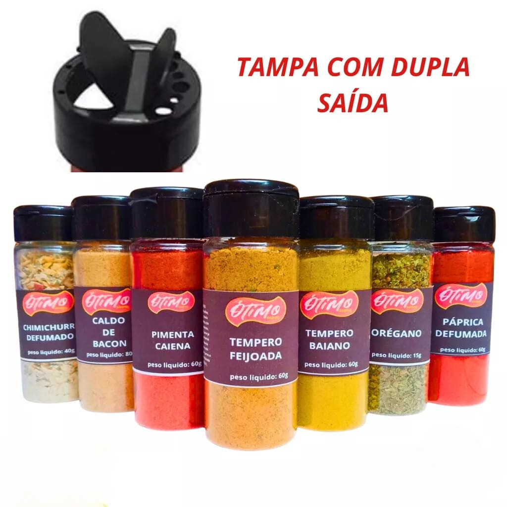 TEMPEROS E CONDIMENTOS KIT COM 10 UNIDADES OS MAIS VENDIDOS NO POTE