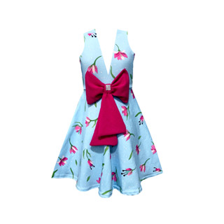 Vestido Infantil Kids Rodado Laço e V Nas Costas
