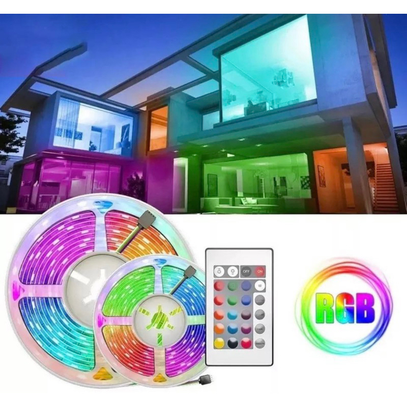 Fita Led RGB A Prova Dagua Conecta Controle App no Celular Com Controle Luz Decoracão De Casa 5 Metros