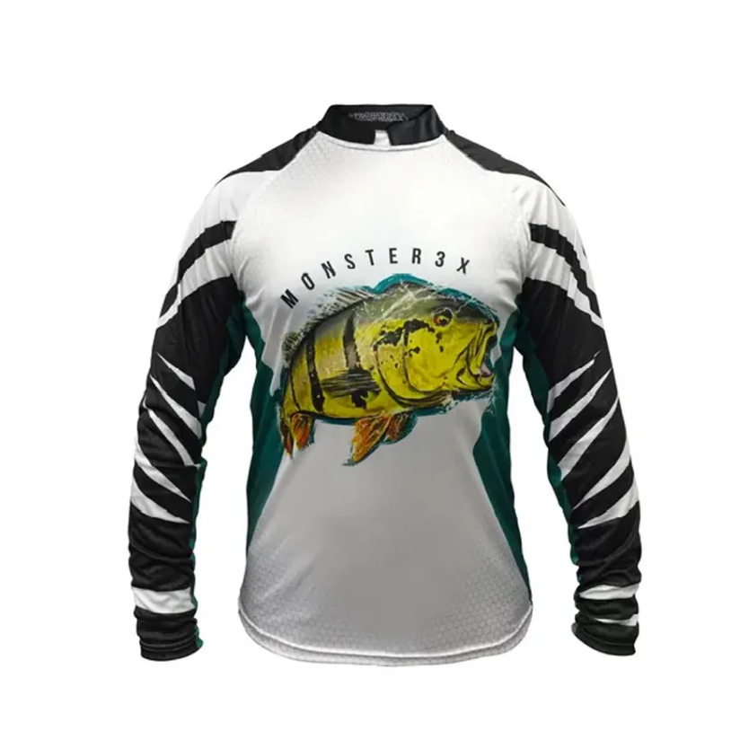 Camiseta De Pesca Monster 3x Tucunaré New Fish 07 Proteção Solar Uv SSX Multicoisas