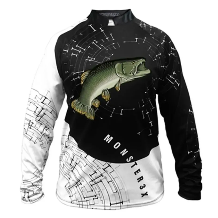 Camiseta De Pesca Masculina Monster 3x Traira New Fish 05 Proteção  Uv SSX Multicoisas