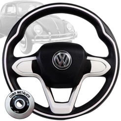 Volante Esportivo Bmw Branco Fusca Brasília Variant Santana Estria Fina 1977 78 79 80 81 82 83 84