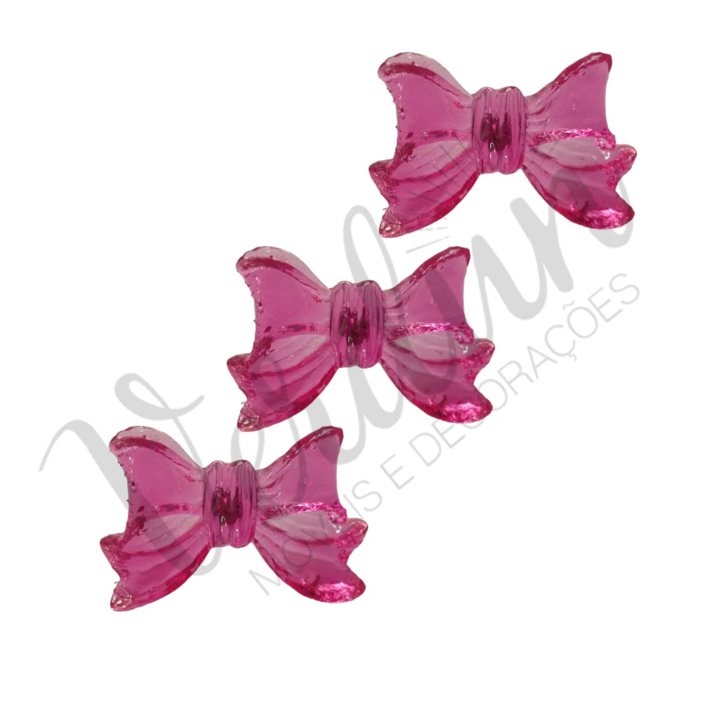 Kit 3 puxadores de laço cor cristal pink quarto comoda movel em Oferta na Shopee