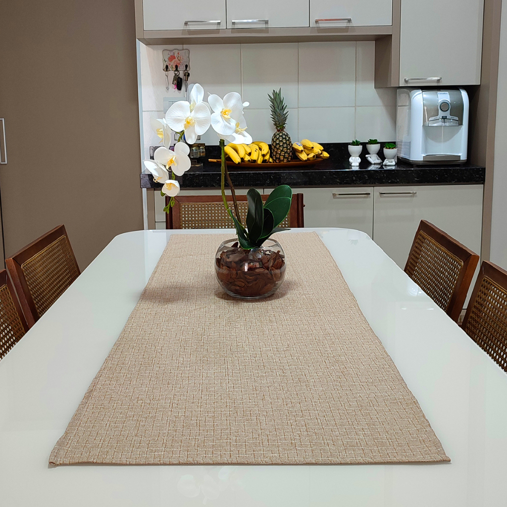 Caminho Trilho de Mesa Decorativo Linhão 1,50m x 0,50m Decoração - Avelã