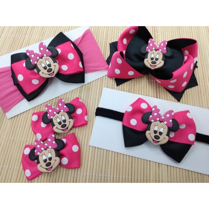 Laço Minnie pink - faixa de bebê minnie pink /  faixa minie rosa/ laço minie rosa