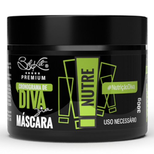 Máscara Nutre Cronograma de Diva 300g BELKIT - Nutrição capilar, restaura e fortalece os fios | Reconstrução e Nutrição Cronograma Capilar